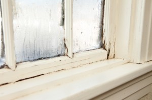 window with peeling paint