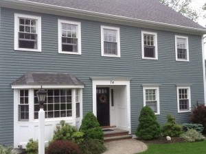 White Exterior view home windows Double Hung Colonial