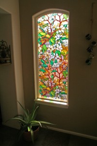 finished stained glass film window